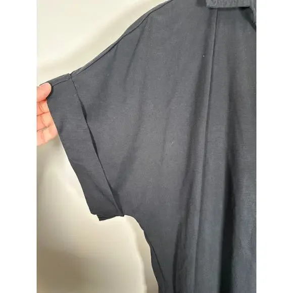 Ann Taylor Collared Popover Shift Dress Womens Size M Black Lightweight - Picture 3 of 10